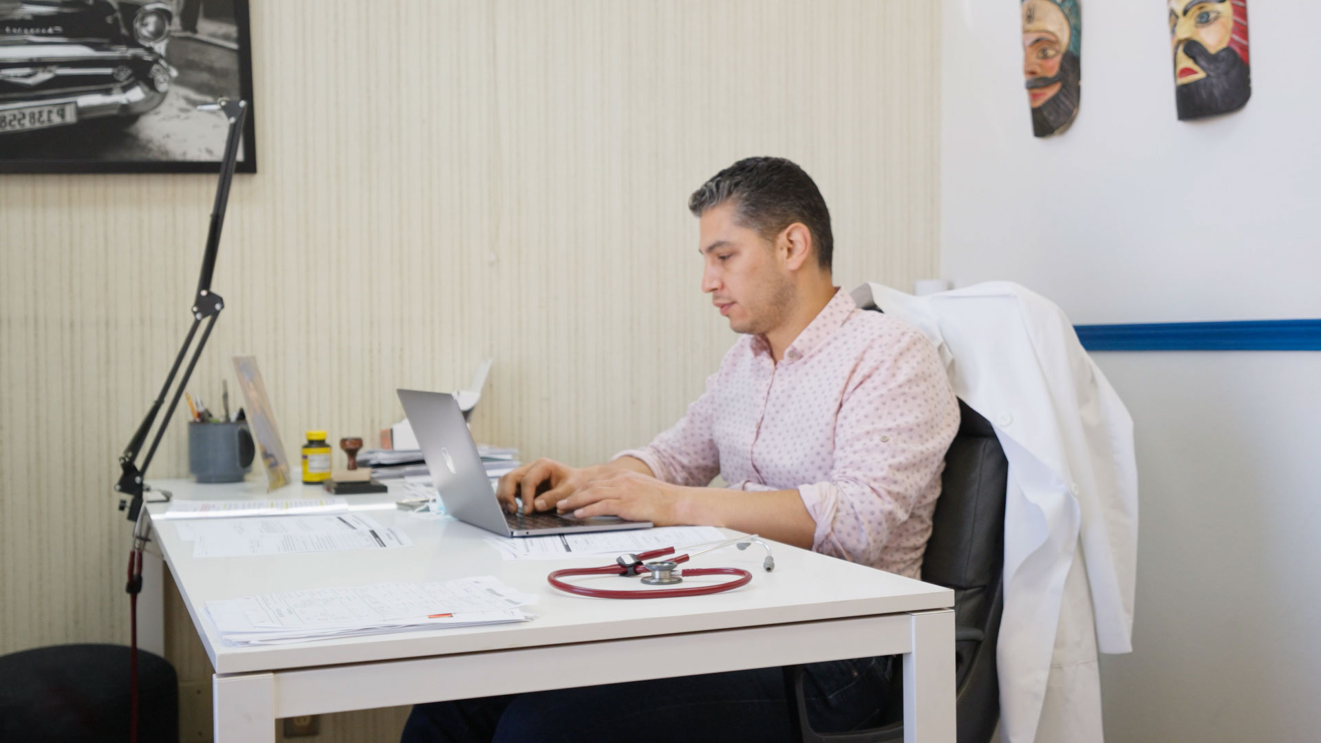 man working on laptop